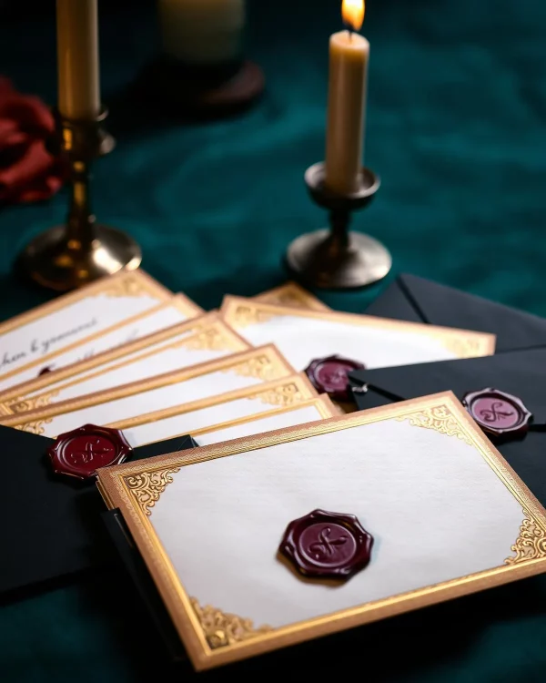 Gilded Correspondence Cards