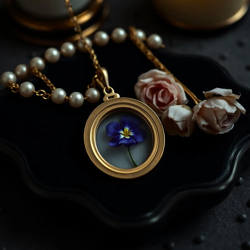 Pressed Violet Heirloom Locket